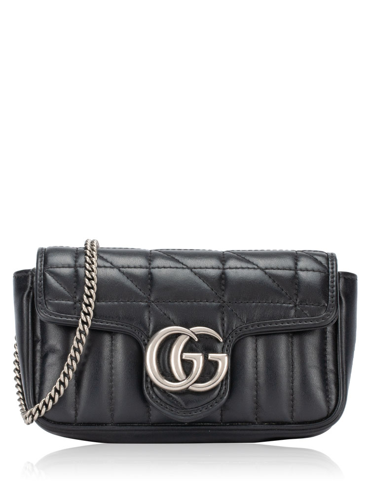 GG Marmont Matelasse Aria Super Mini Shoulder Bag Black