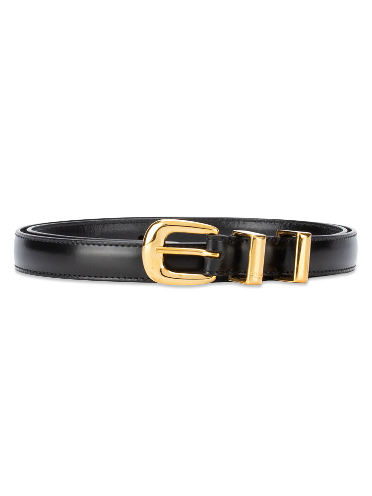Calfskin Western 18 MM Belt Black Sz 80