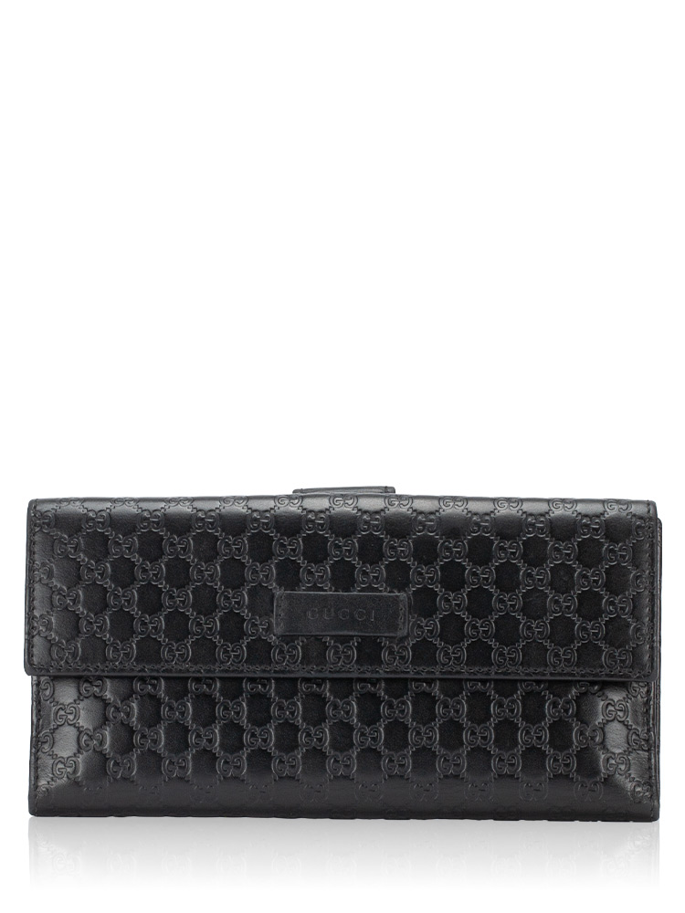 Soft Microguccissima Zip Wallet Black