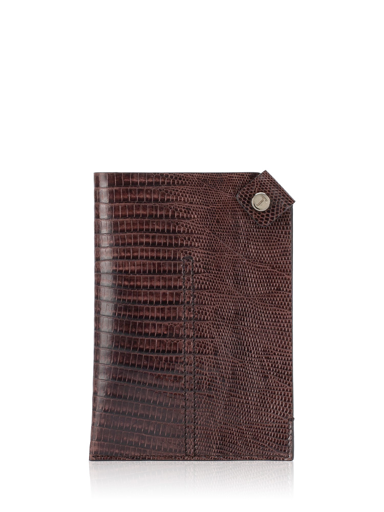 Lizard Tejus Passport Holder Brown