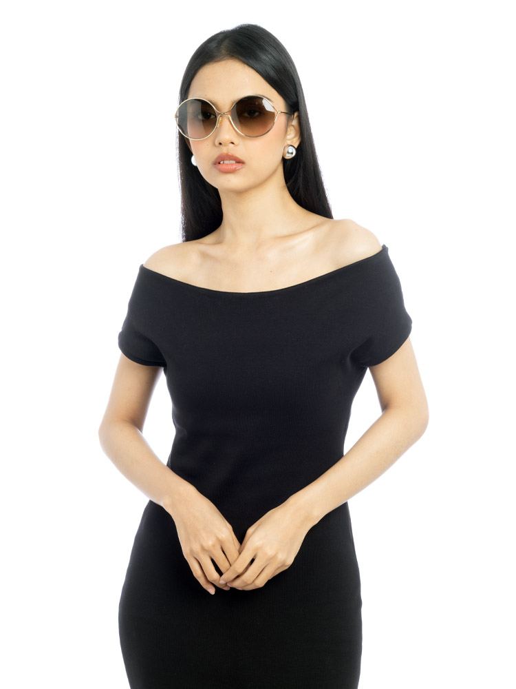 GG0253S Round Pearl Tip Sunglasses Gold