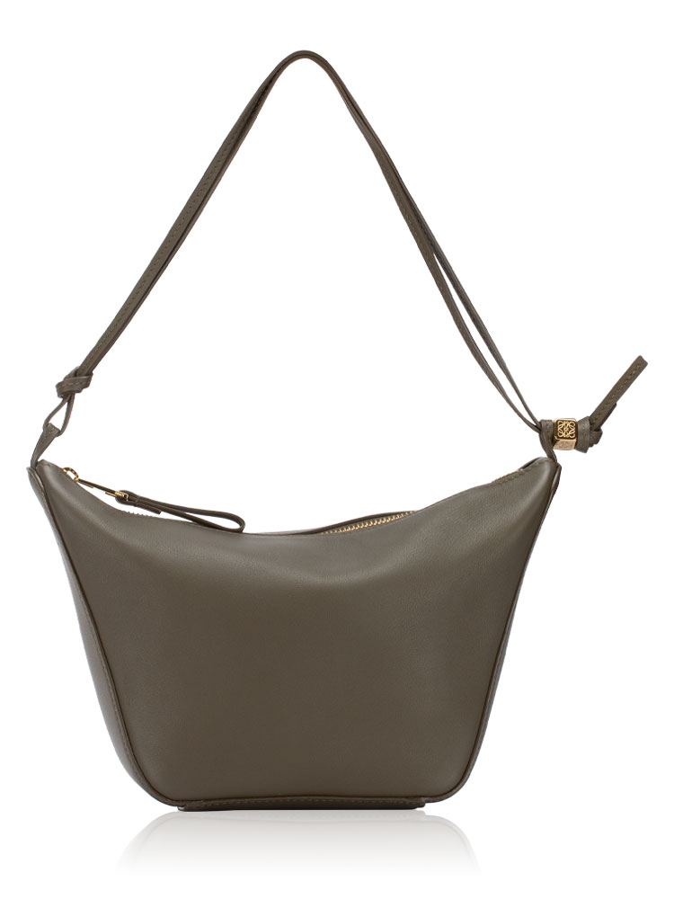 Calfskin Hammock Mini Hobo Dark Khaki