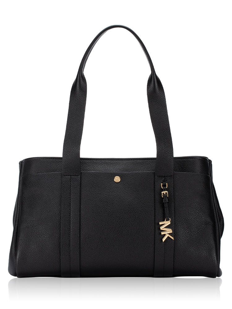 Romee Pebbled Leather Large Tote Black