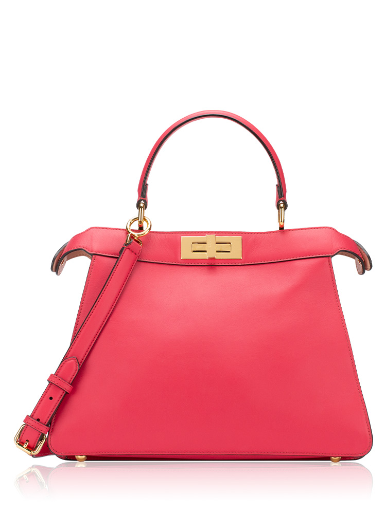 Calfskin Peekaboo Iseeu Medium Satchel Lampone