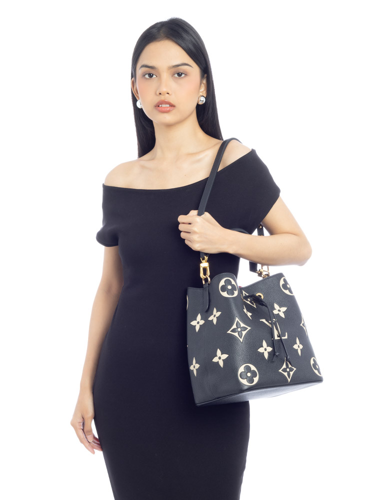 Monogram Empreinte Bicolor Neonoe MM Noir Crème
