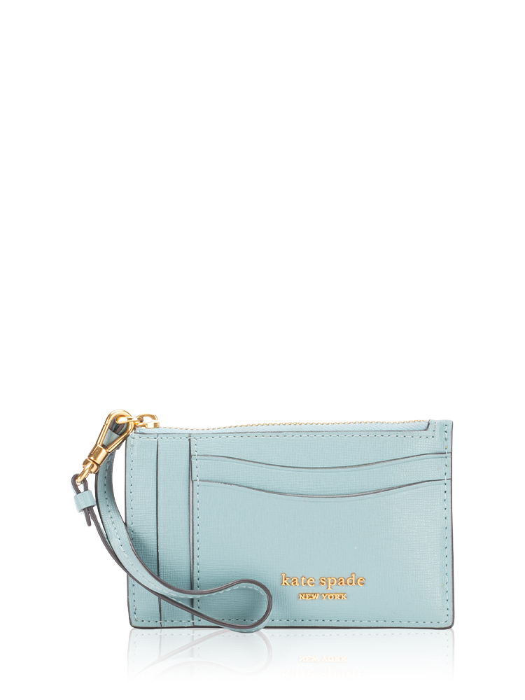 Morgan Leather Card Wristlet Aegean Tea