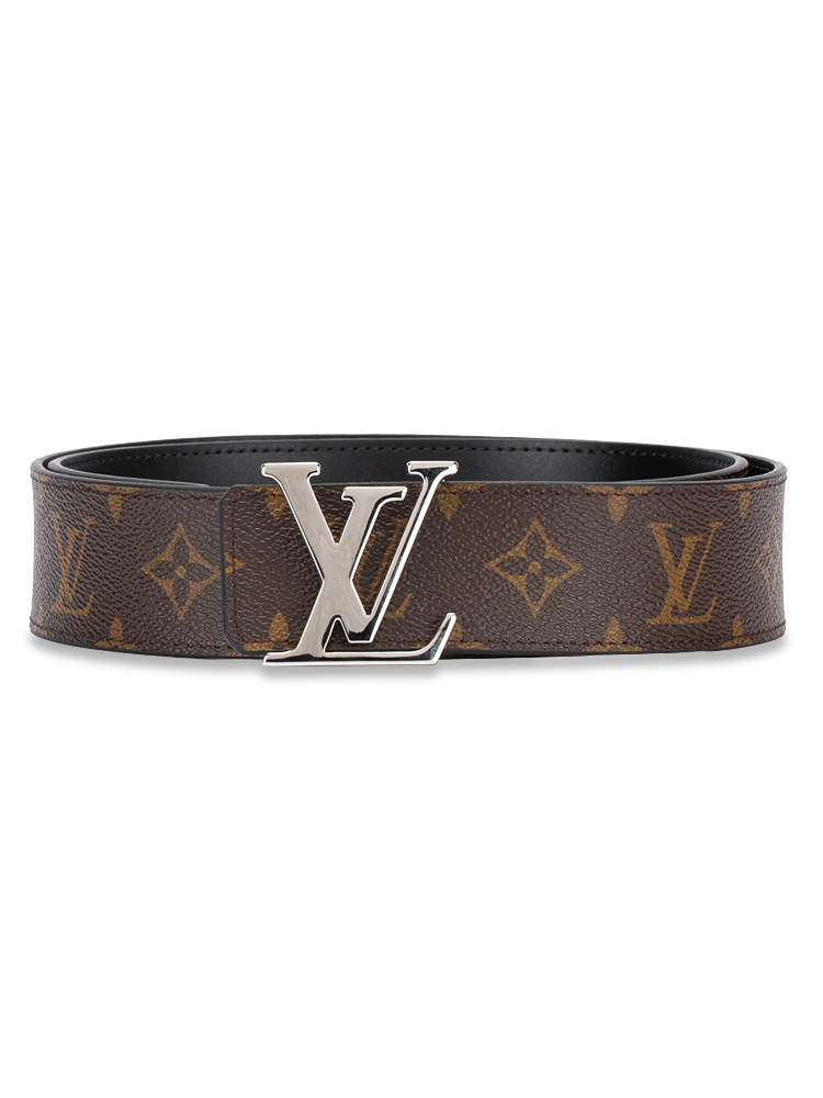 Monogram Macassar 40mm LV Initiales Reversible Belt Sz 90