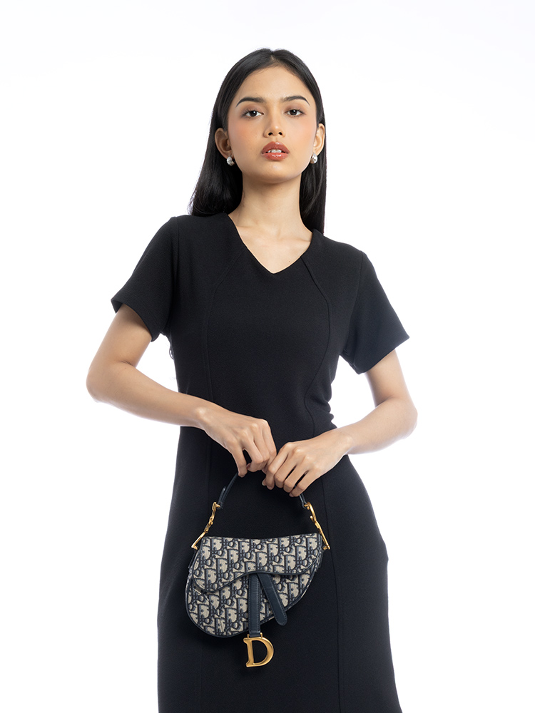 Oblique Mini Saddle Bag Blue