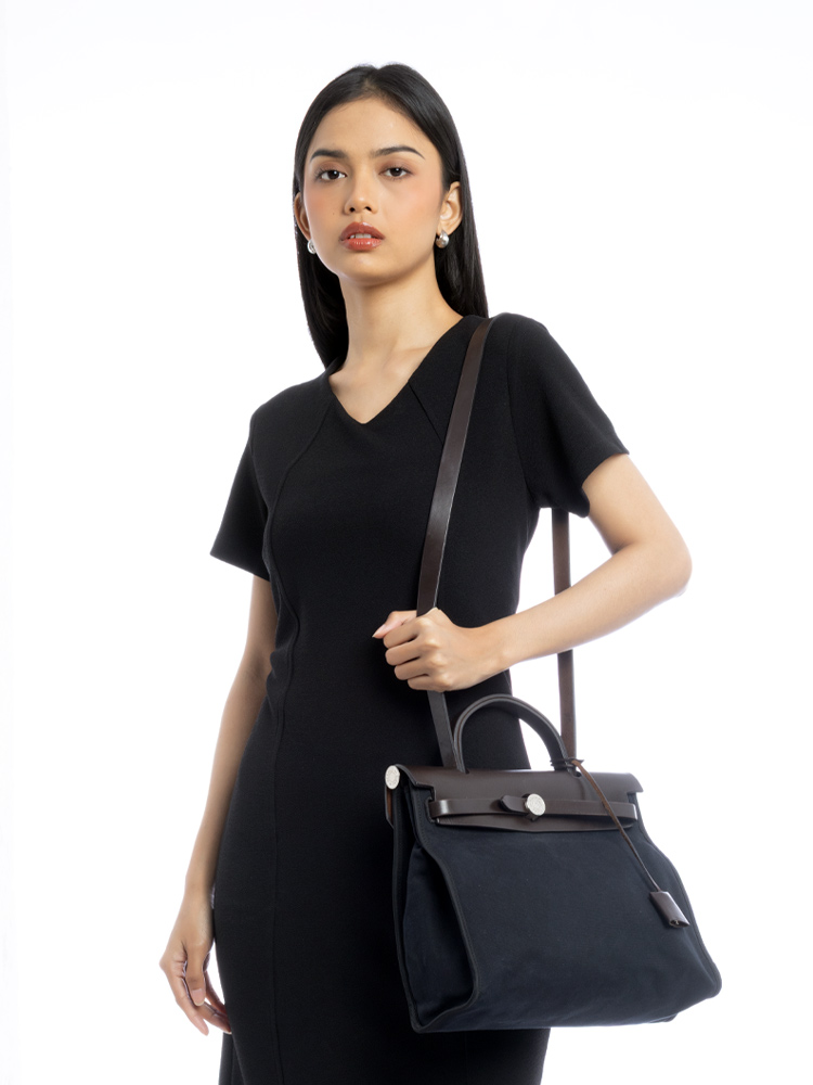 Toile Officier Vache Hunter Herbag Zip 31 PM Noir Ebene