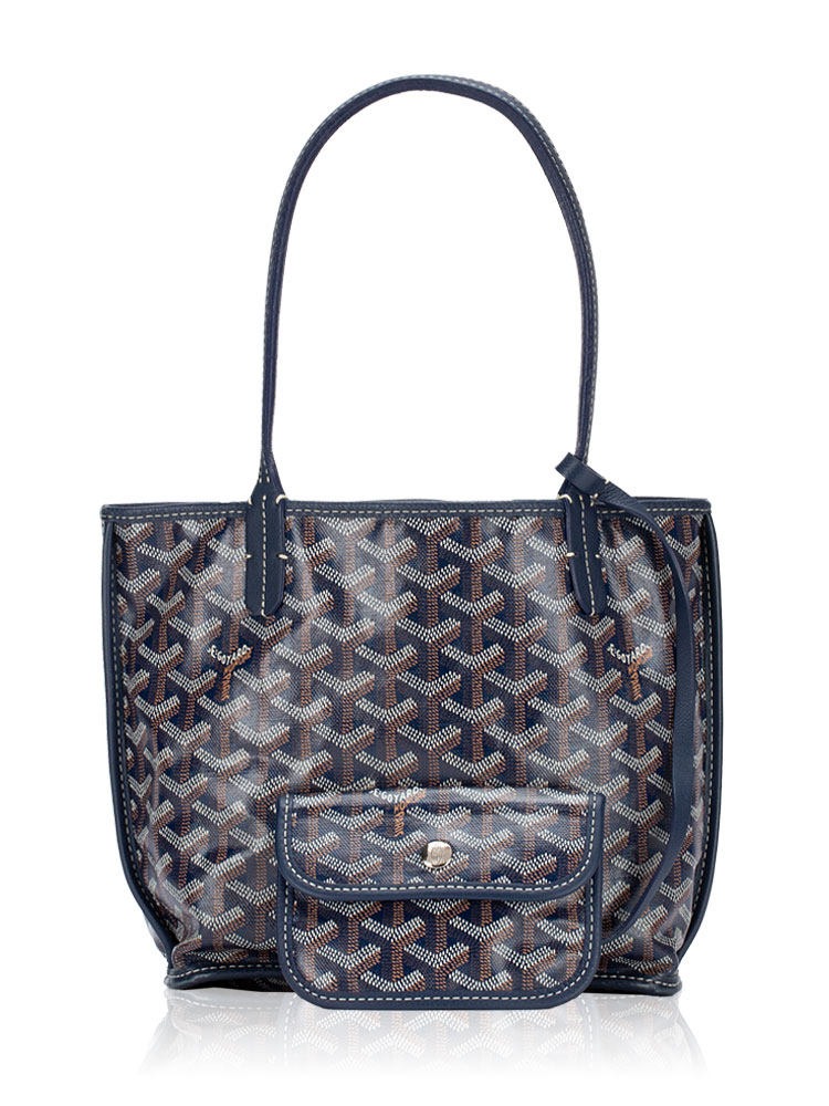 Goyardine Reversible Mini Anjou Navy