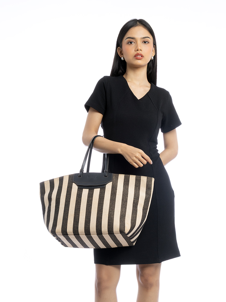 Meraviglia Stripe Tote Black Multi
