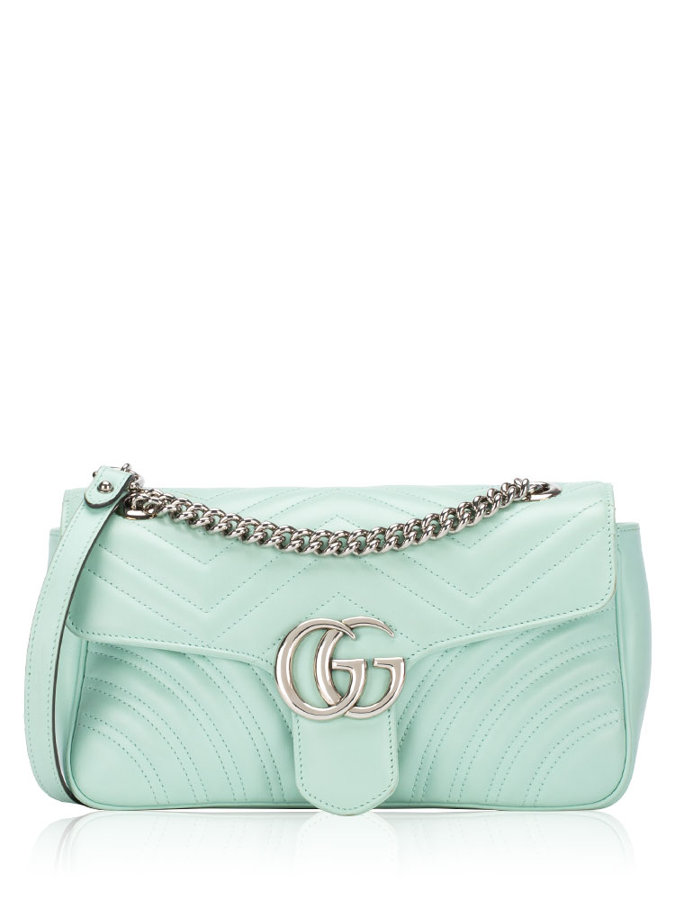 GG Marmont Matelasse Small Shoulder Bag Water Green