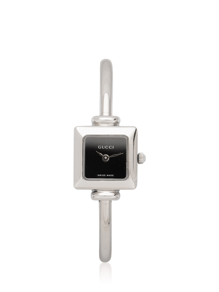 1900L Stainless 19mm Square Bangle Watch Black