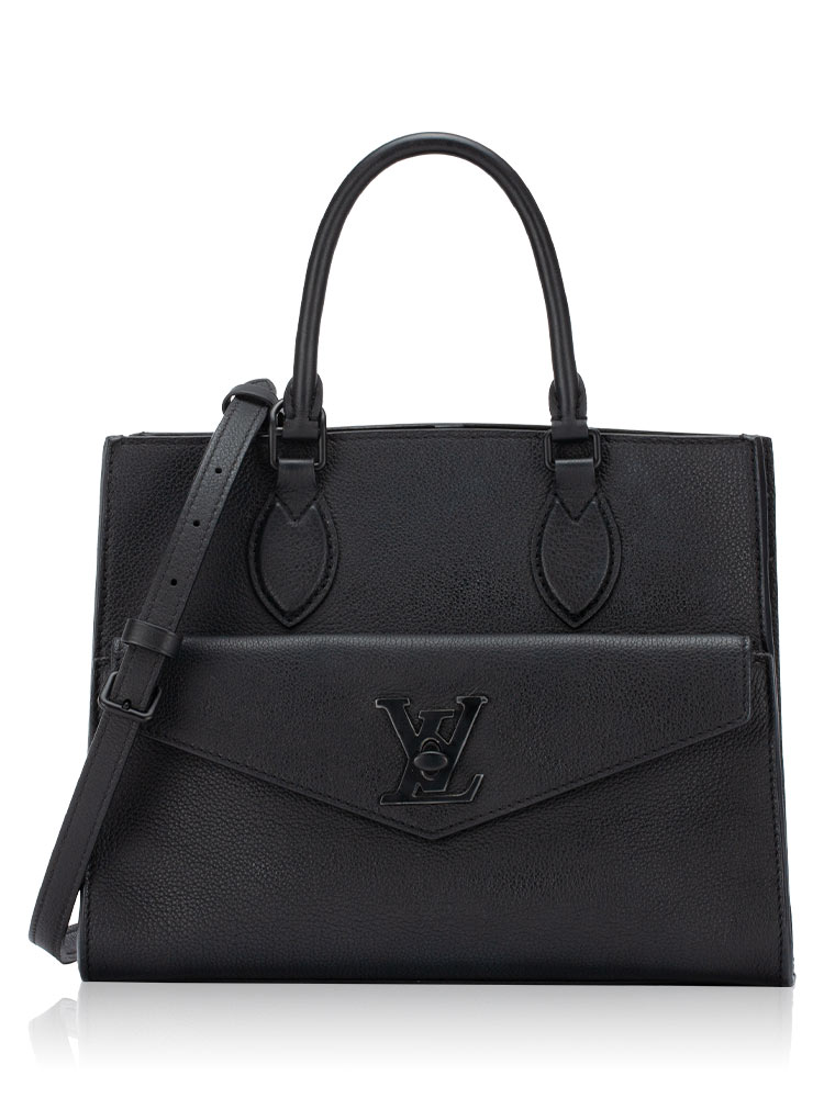 Soft Calfskin Lockme Tote PM Noir