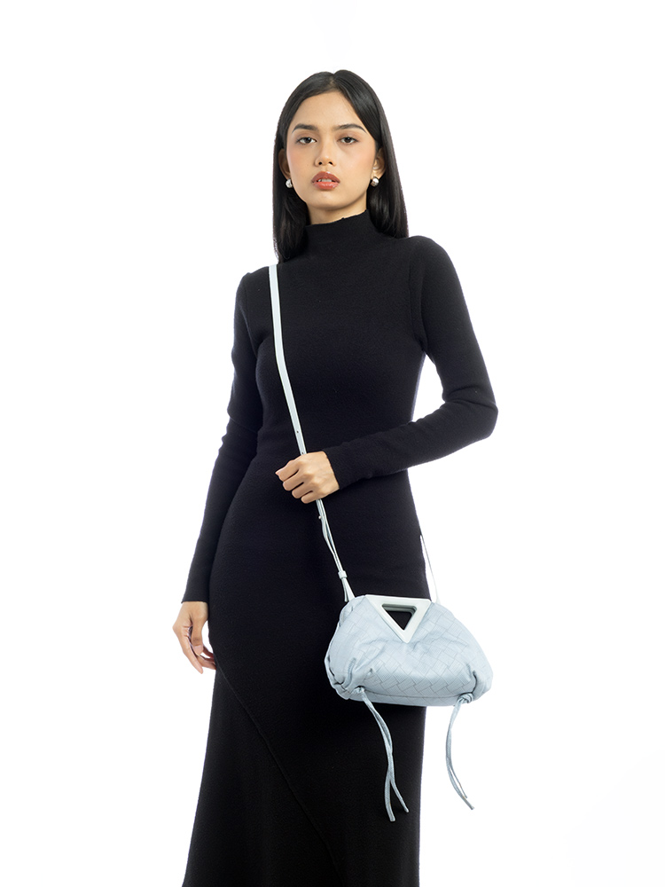 Jacquard The Point Triangle Mini Shoulder Bag Bubble Silver