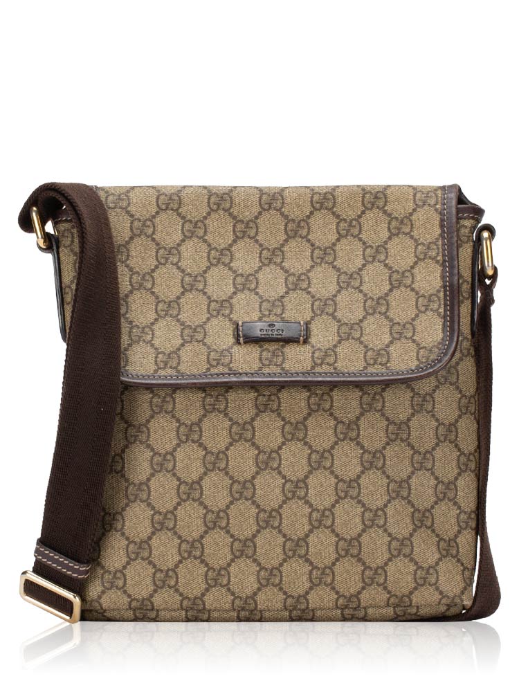 GG Plus Small Flap Messenger Beige Ebony