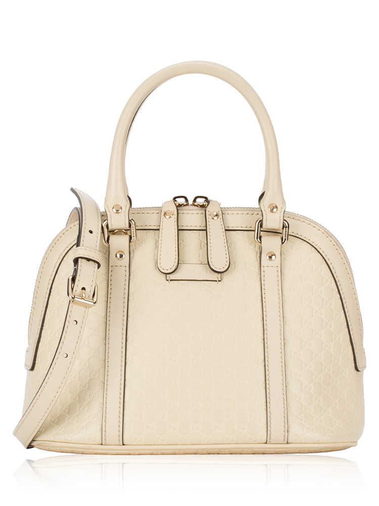 Soft Microguccissima Mini Dome Bag Off White