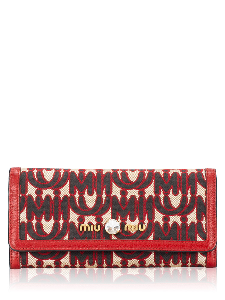 5MH109 Jacquard Madras Crystal Continental Wallet Fuoco