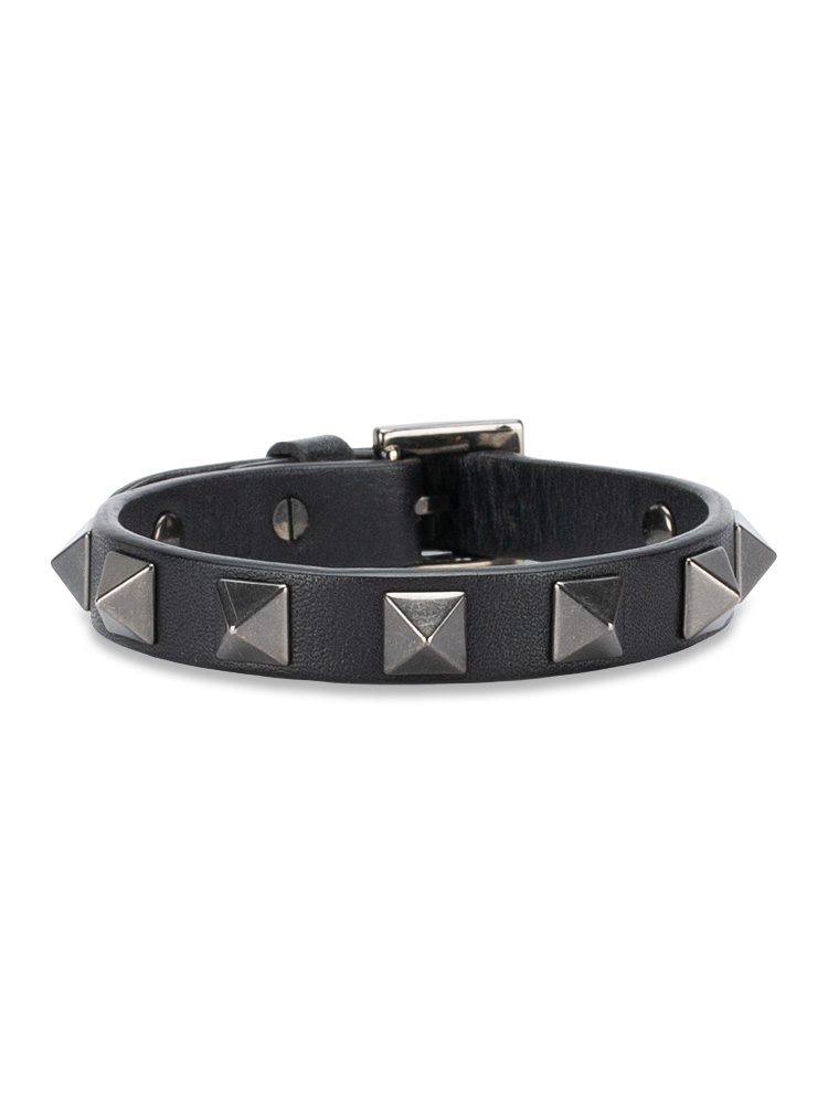 Vitello Rockstud Bracelet Black