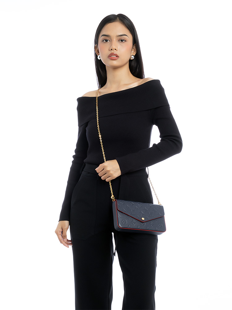 Monogram Empreinte Pochette Felicie Marine Rouge