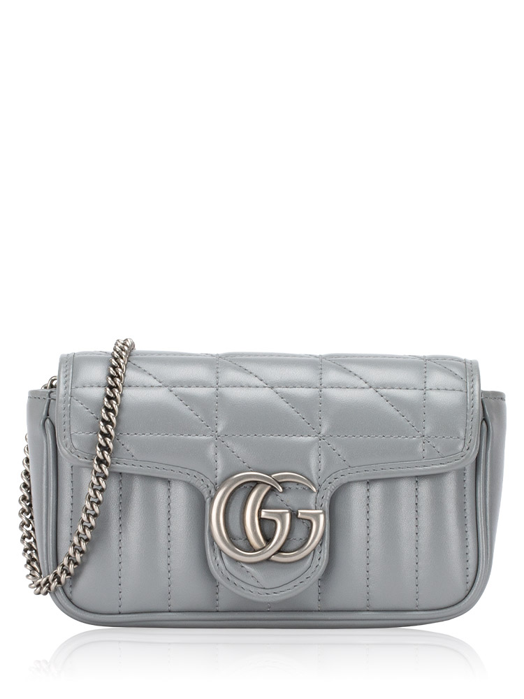 GG Marmont Matelasse Aria Super Mini Shoulder Bag Grey