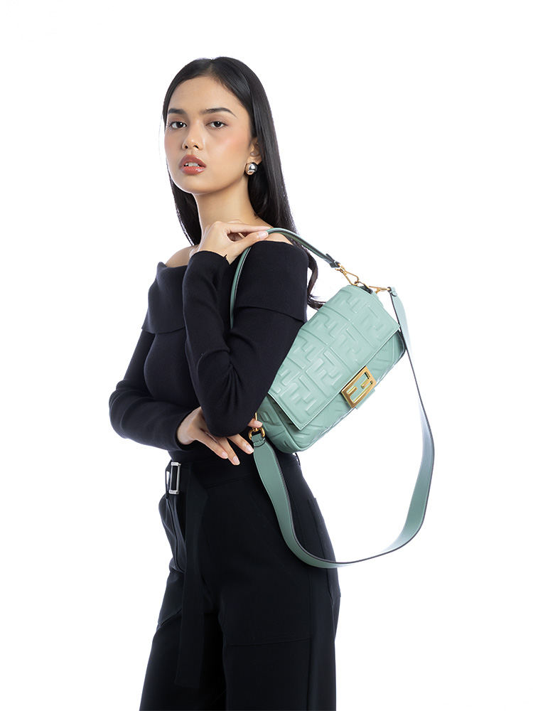 Nappa FF 1974 Embossed Baguette Menta