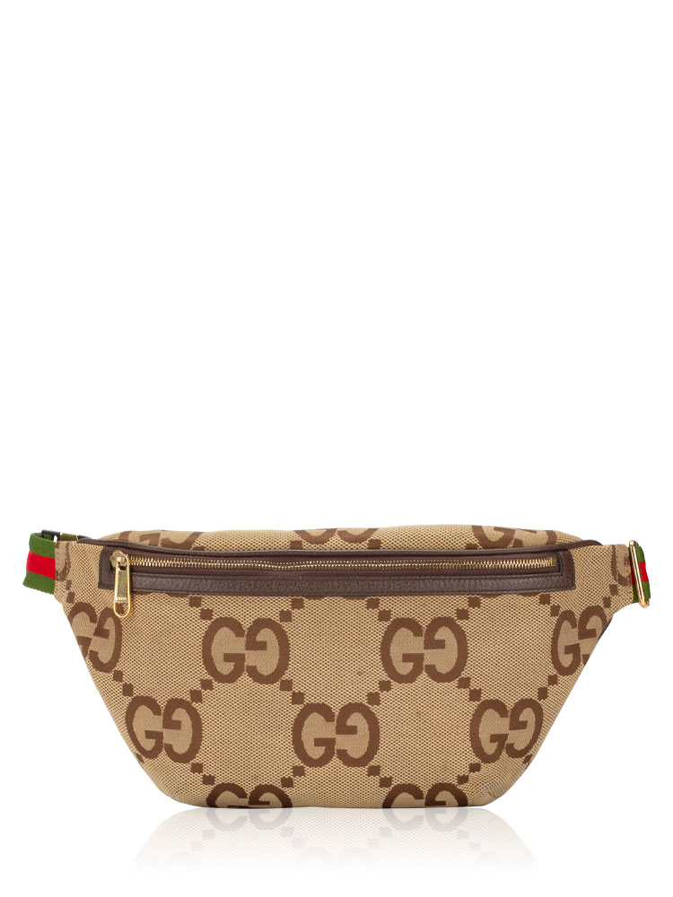 Jumbo GG Web Belt Bag Camel Ebony