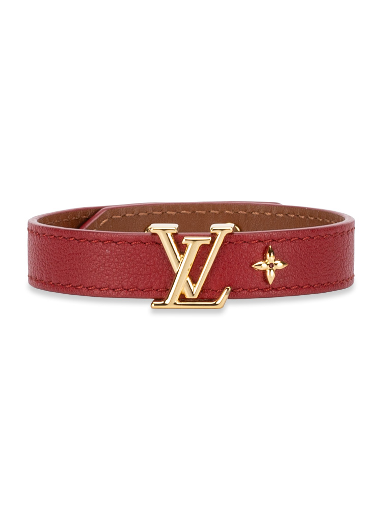 Calfskin Iconic Bracelet Red Sz 17