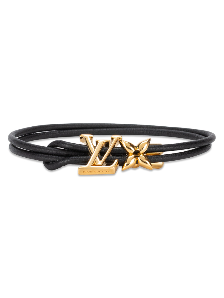 Calfskin LV Bloom Bracelet Black
