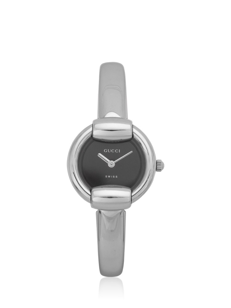 1400L Stainless 25mm Round Bangle Watch Black