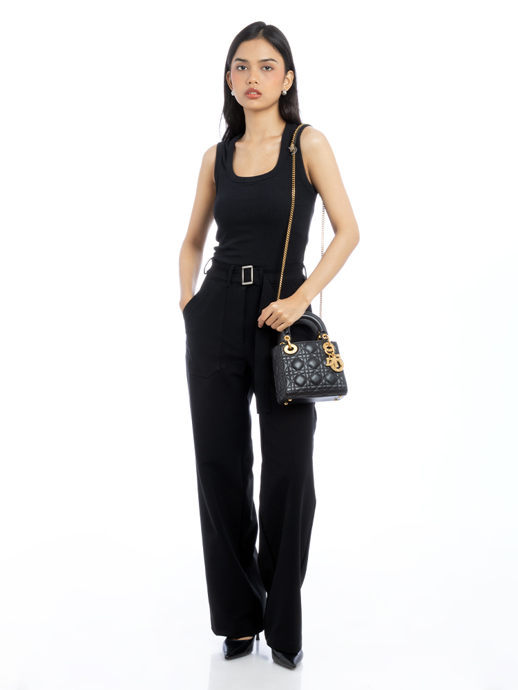 Lambskin Cannage Mini Lady Dior Black