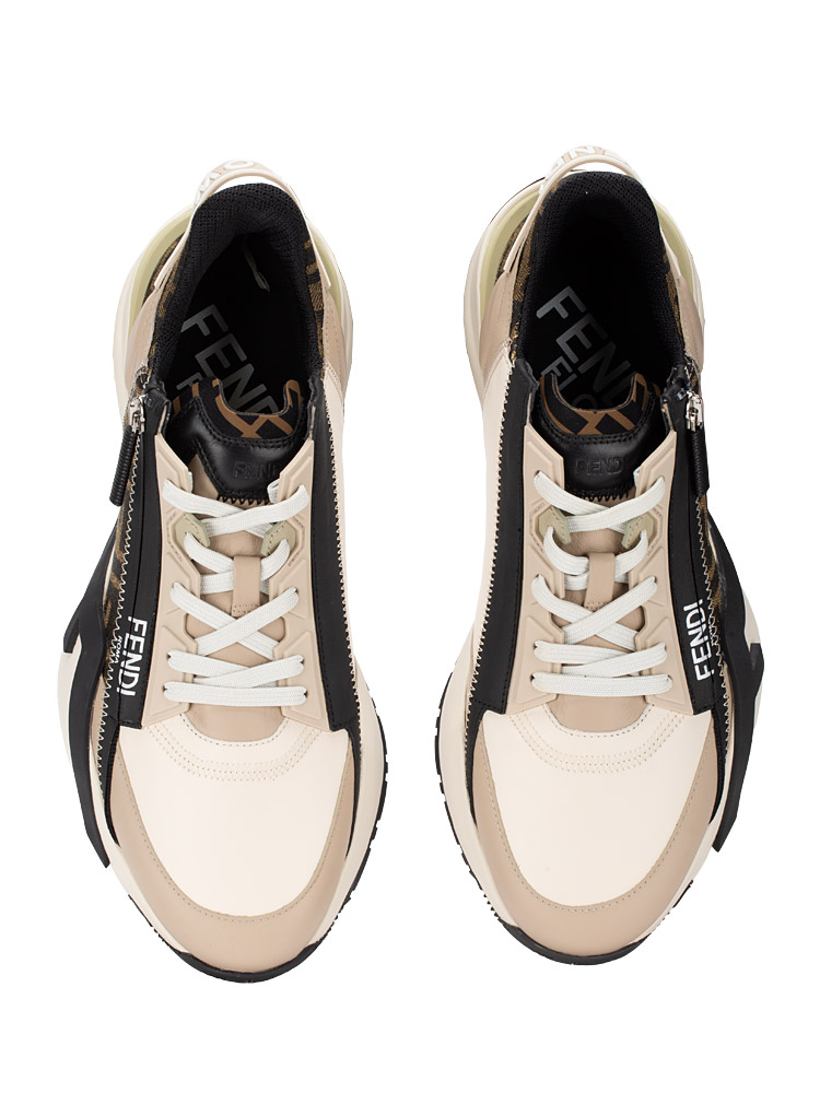 Men FF Fendi Flow Low Top Sneakers Neutrals Multicolor Sz 10