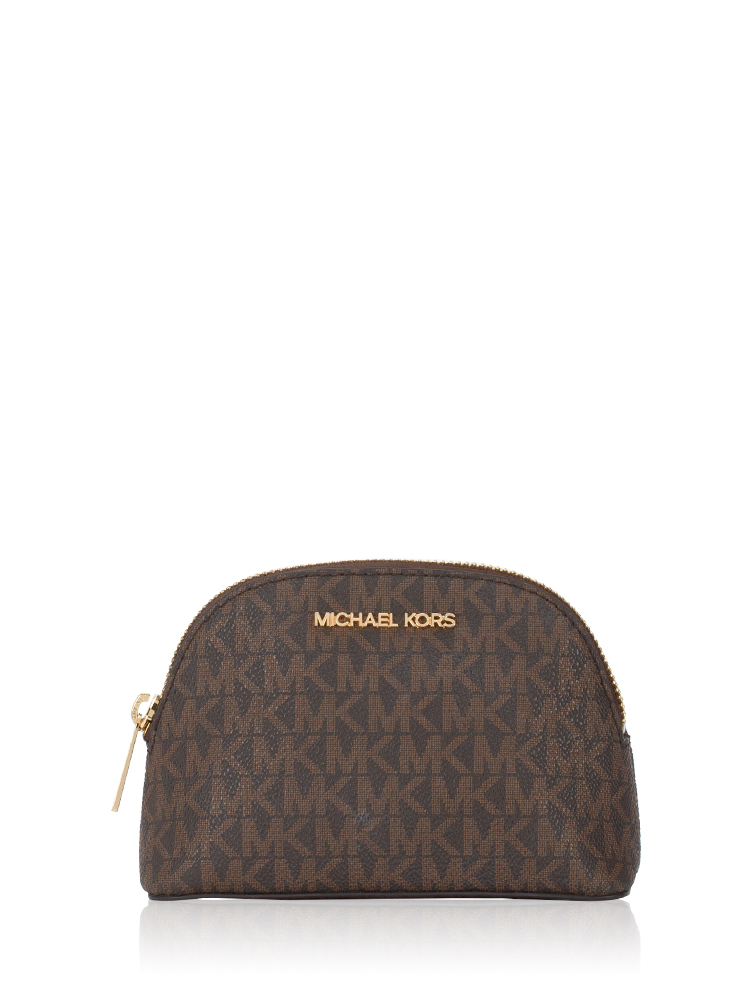 Signature Jet Set Medium Travel Kit Pouch Brown