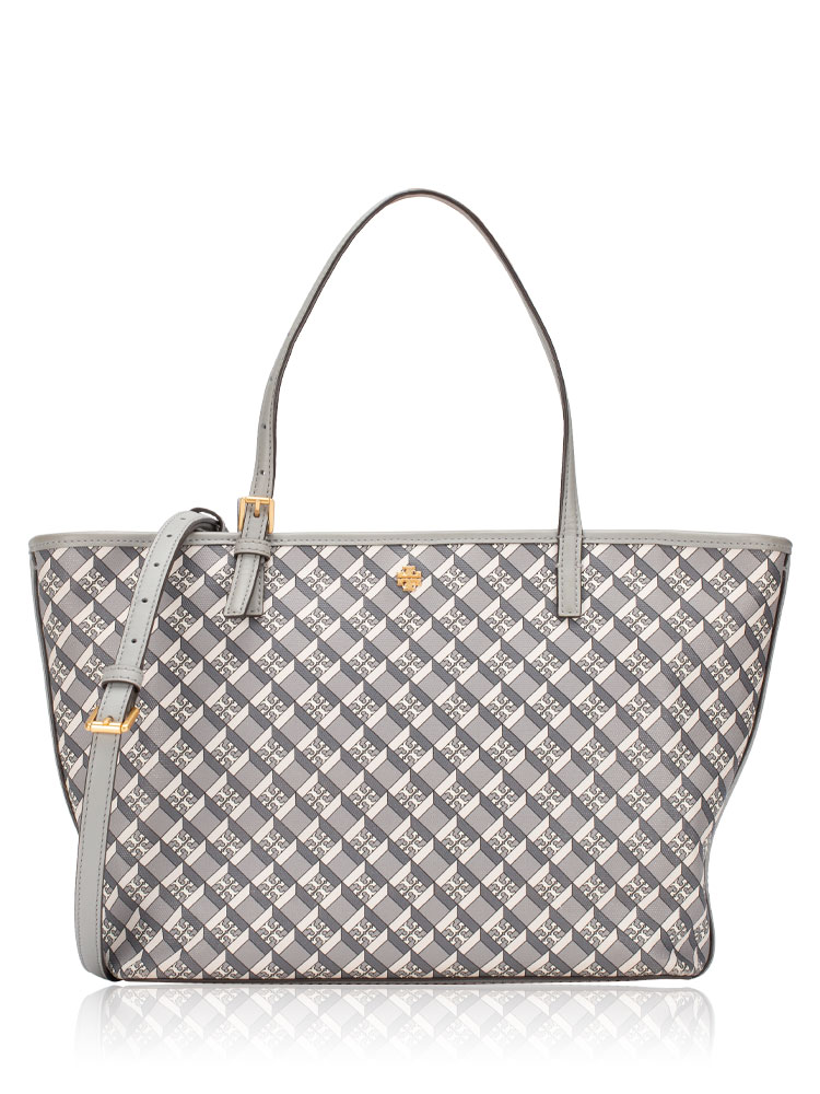 Geo Logo Mini Zip Tote Gray