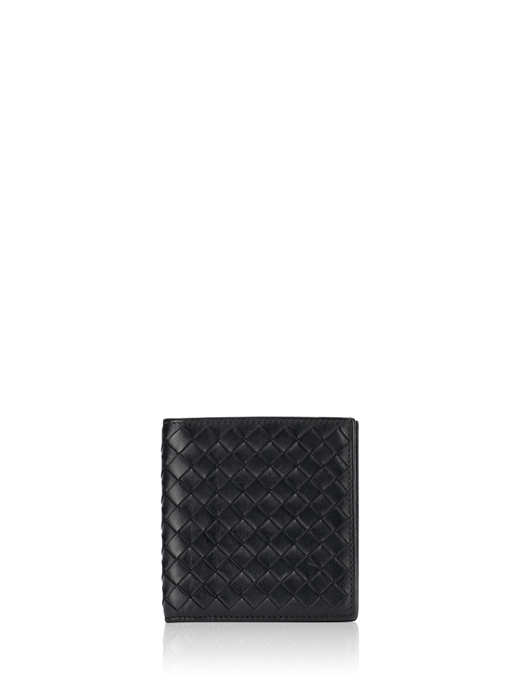 Nappa Intecciato Bicolor Bi-Fold Wallet Black