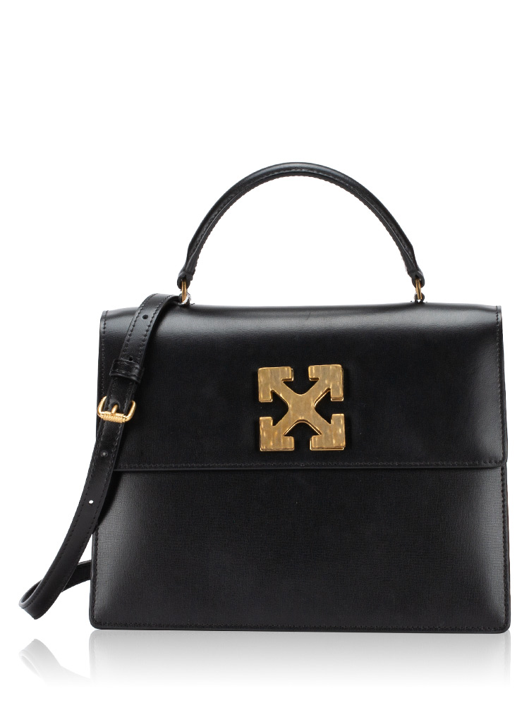 Calfskin Jitney 2.8 Twist Top Handle Bag Black