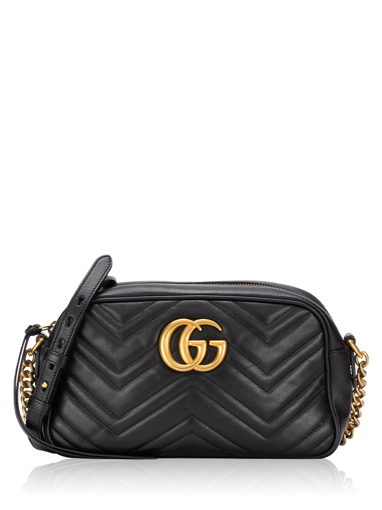 GG Marmont Matelasse Small Camera Bag Black