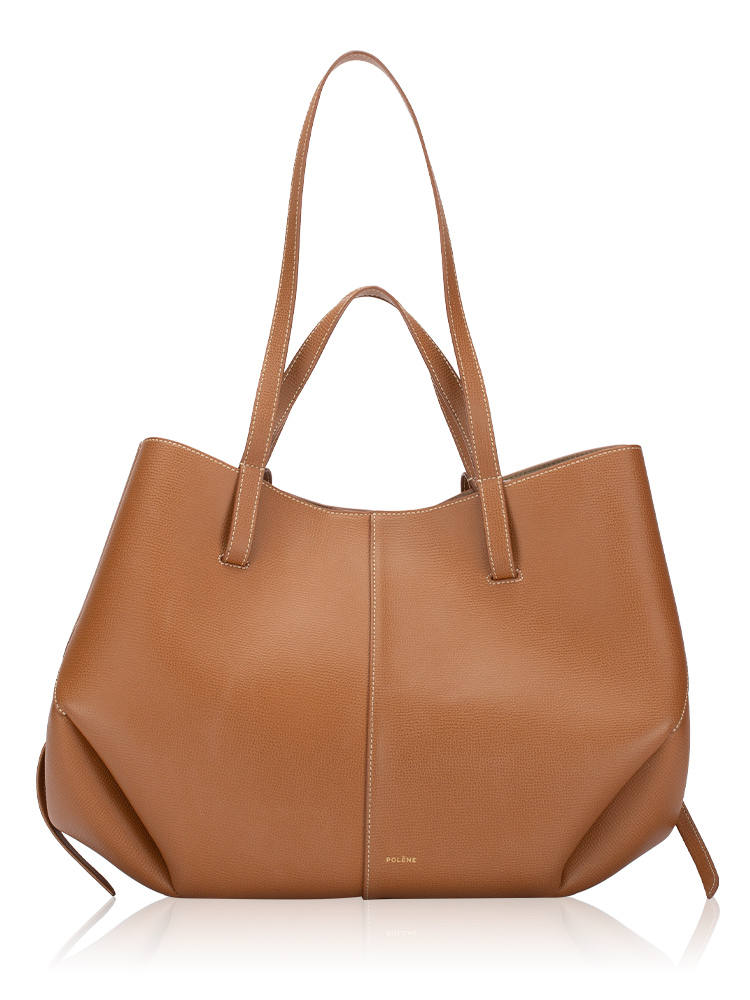 Textured Calfskin Cyme Mini Tote Camel