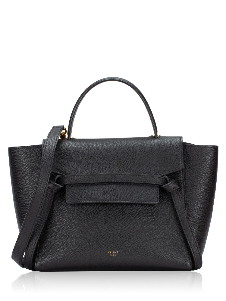 Grained Calfskin Micro Belt Bag Black