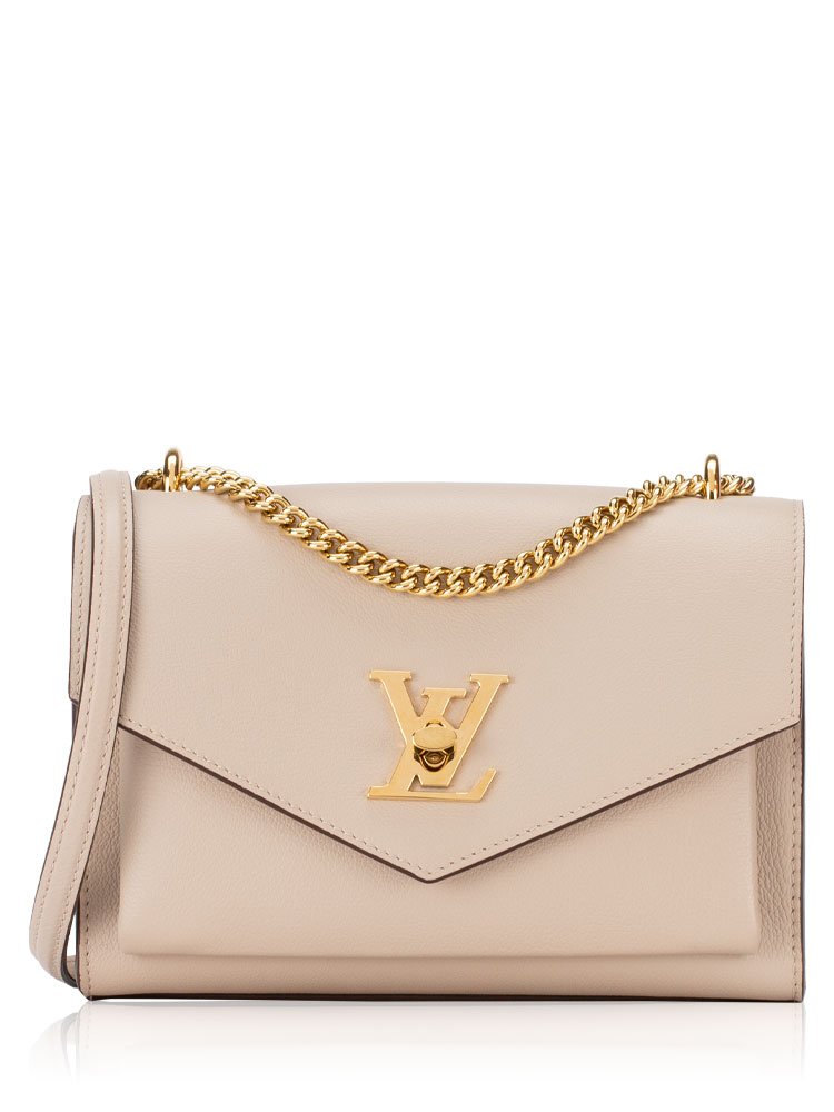 Soft Calfskin Mylockme BB Chain Bag Greige