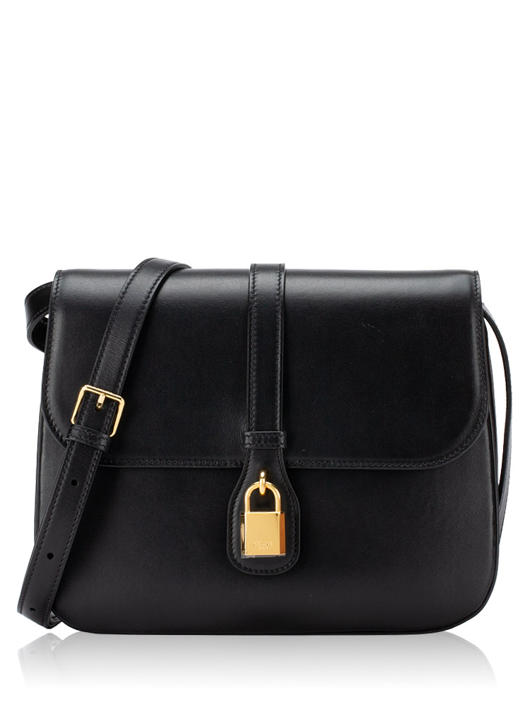 Smooth Calfskin Tabou Medium Shoulder Bag Black