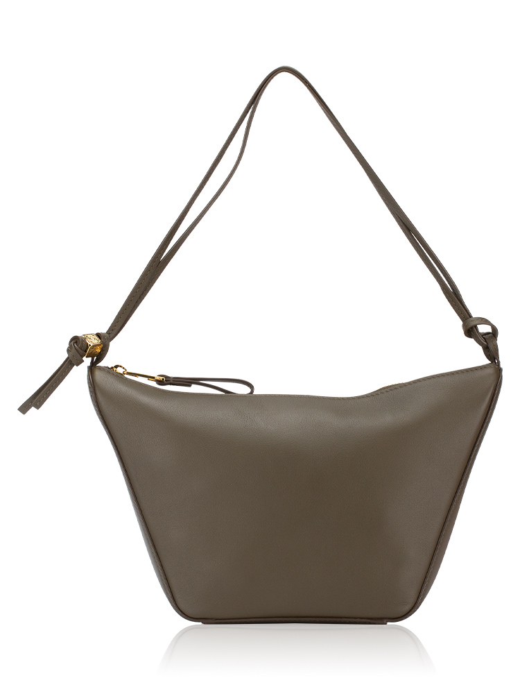 Calfskin Hammock Mini Hobo Dark Khaki