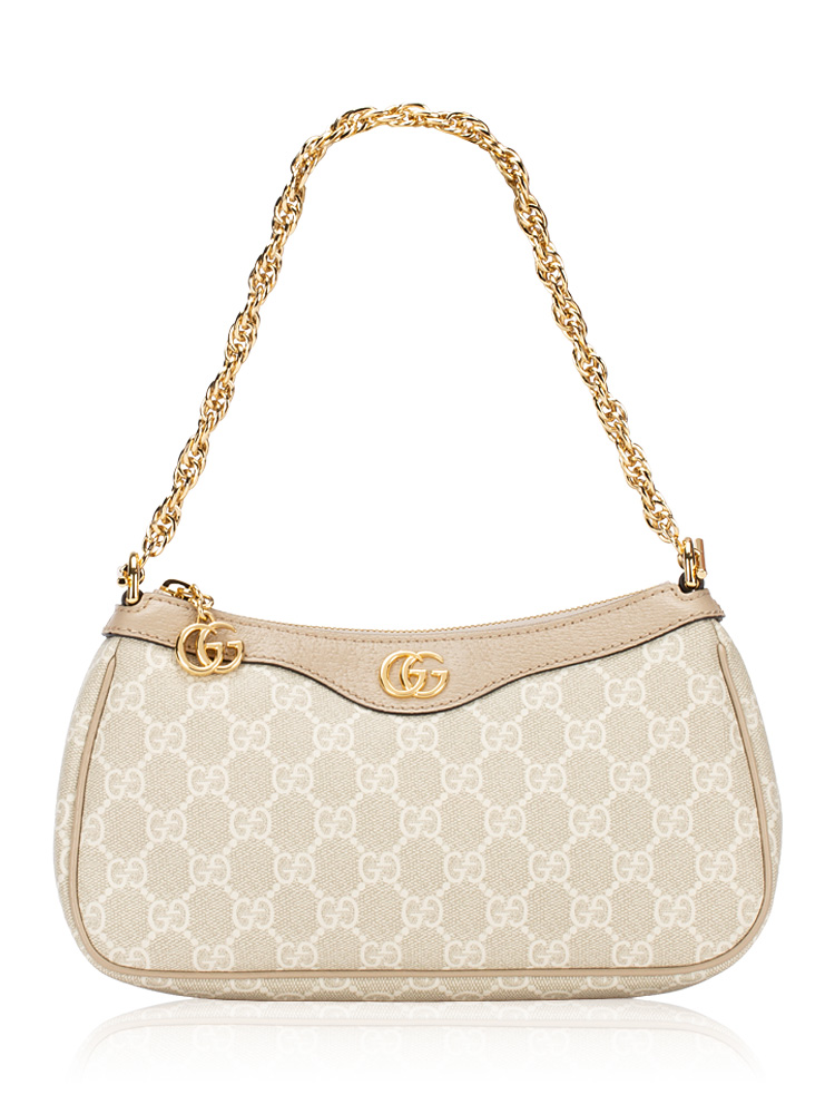 GG Supreme Web Ophidia Small Shoulder Bag Beige Mystic White