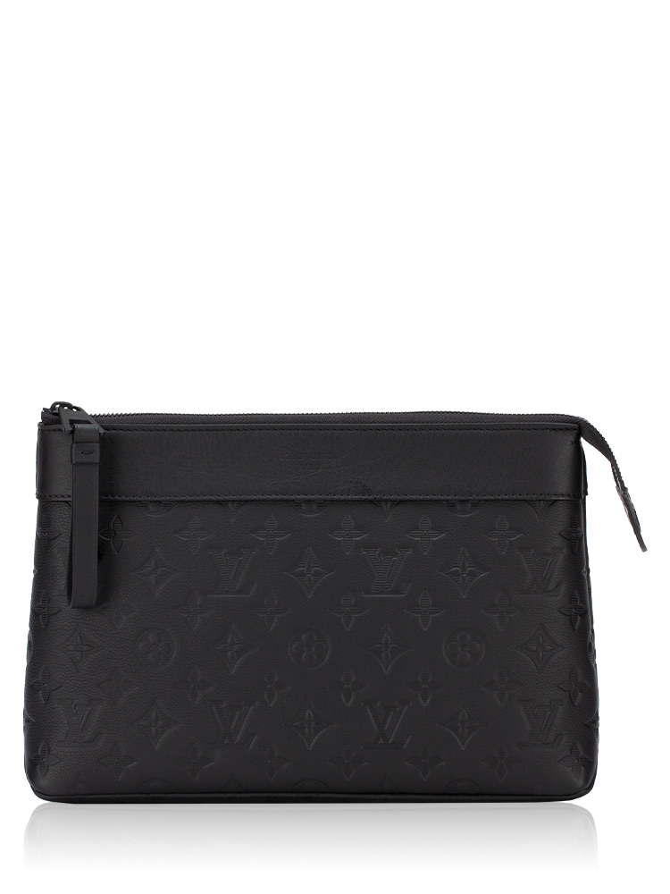 Monogram Shadow Calfskin Pochette Voyage Souple Onyx