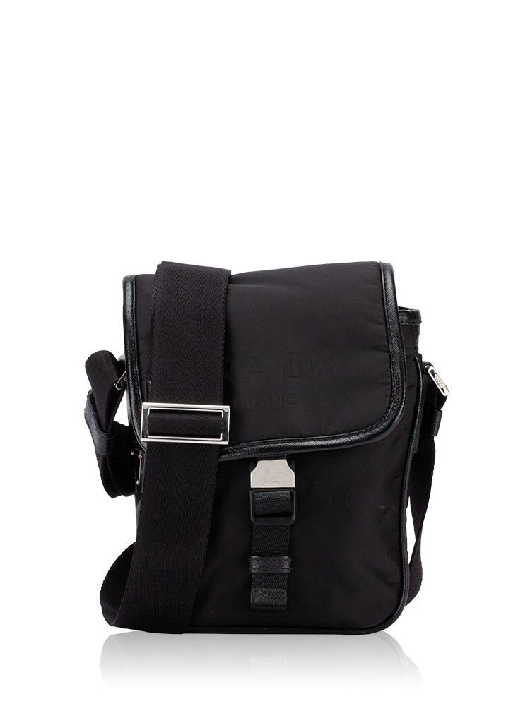 Tessuto Saffiano Small Crossbody Nero