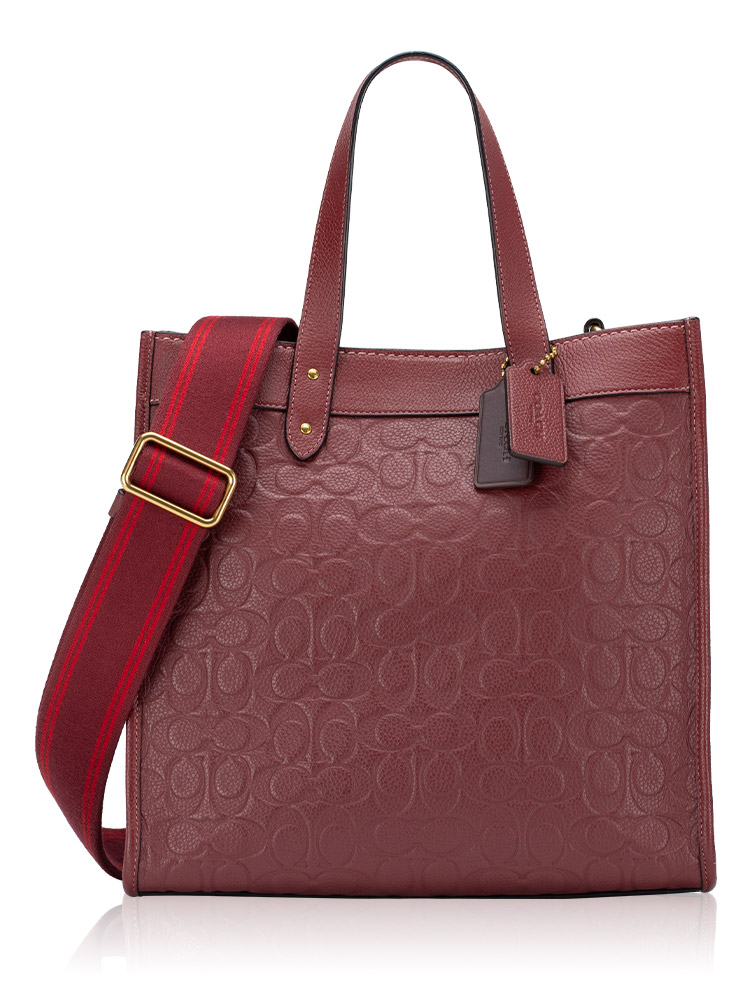 C5273 Signature Leather Field Tote Wine