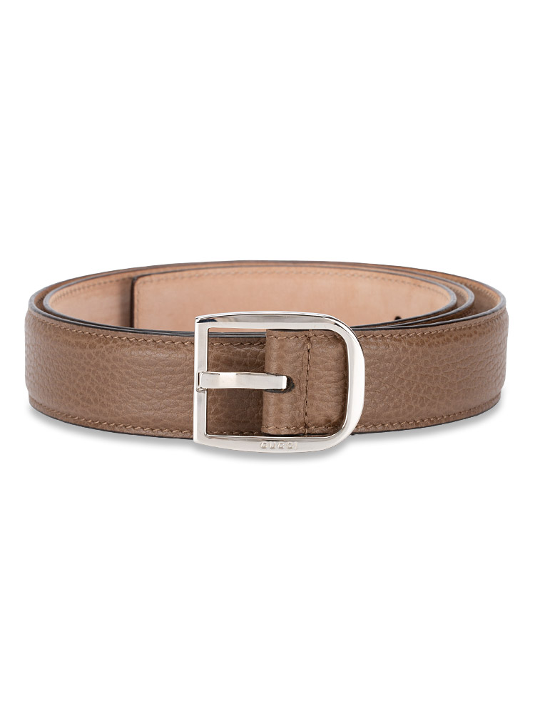 Men Calfskin Signature Belt Brown Sz 95