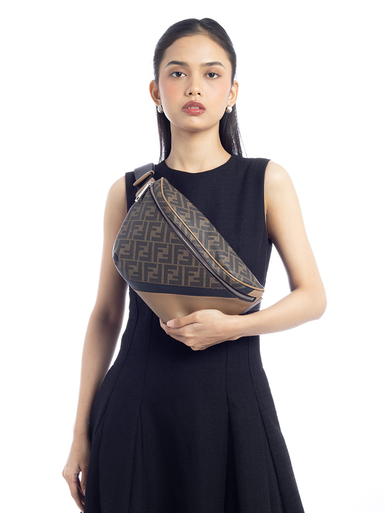 Vitello Liberty FF1974 Diagonal Belt Bag Tobacco Miele
