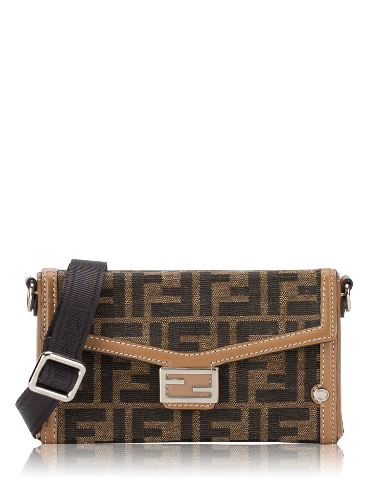 Jacquard Vitello King FF 1974 Baguette Soft Trunk Phone Pouch Tobacco Moro Ebano