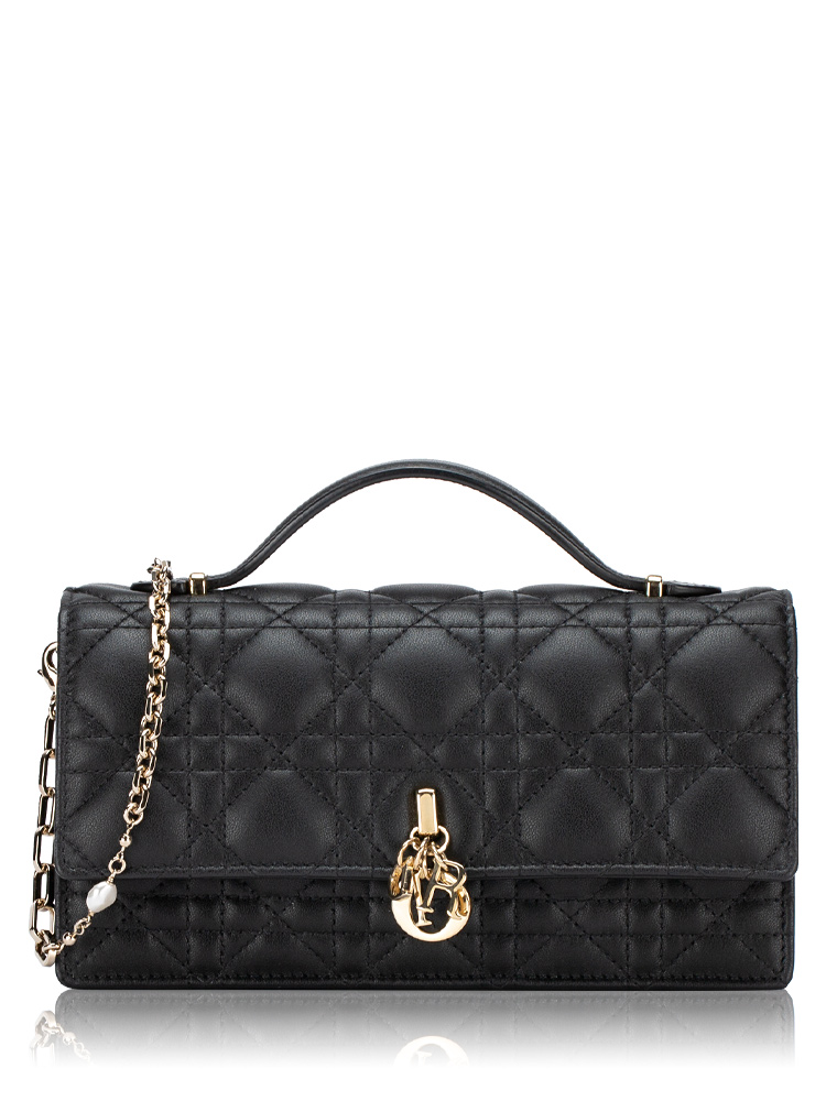 Lambskin Cannage My Dior Mini Shoulder Bag Black